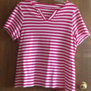 Croft & Barrow Plus Size. Stripe Top 100%Cotton